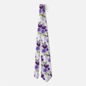 PixDezines H2 Bloemen Paars Lavendel Paarse Rozen Stropdas (Achterkant)