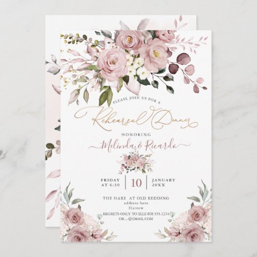 PixDezines H2 Bloemen Stustende Rozen Hydrangeas Kaart (Voorkant / Achterkant)