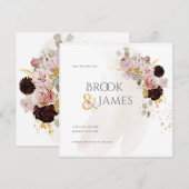 PixDezines H2 Blozende Rozen Zwarte Dahlia Bewaar  Save The Date (Voorkant / Achterkant)