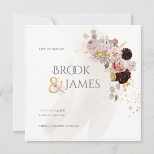 PixDezines H2 Blozende Rozen Zwarte Dahlia Bewaar  Save The Date