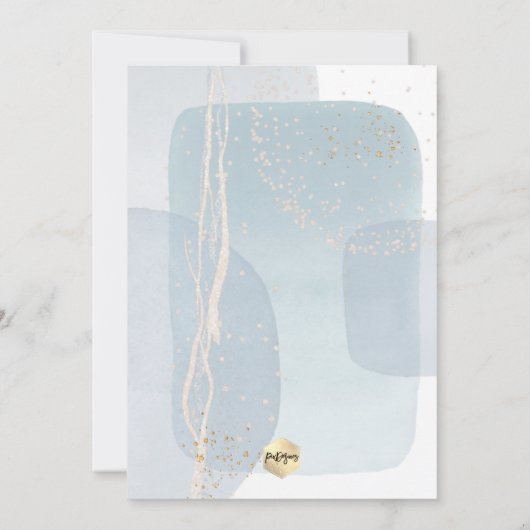 PixDezines H2 Blue Christening+1st Birthday Kaart (Achterkant)