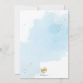 PixDezines H2 Blue Christening+1st Birthday Kaart (Achterkant)