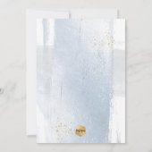 PixDezines H2 Blue Christening+2nd Birthday Invita Kaart (Achterkant)