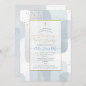 PixDezines H2 Blue Christening+2nd Birthday Kaart (Voorkant / Achterkant)