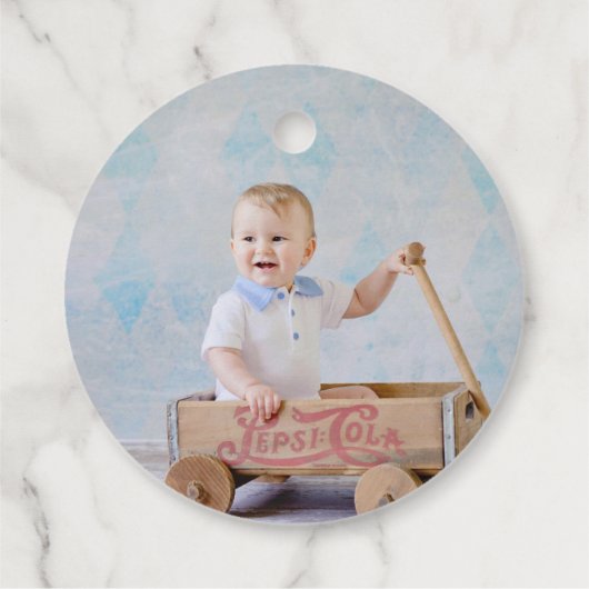 PixDezines H2 Blue Gold Dust Baptism Hartelijk dan Bedankjes Labels (Achterkant)