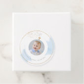 PixDezines H2 Blue Gold Dust Baptism Hartelijk dan Bedankjes Labels (In situ)