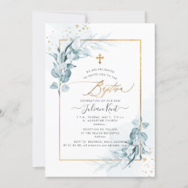 PixDezines H2 Blue Gum Eucalyptus Baptisme Kaart