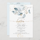 PixDezines H2 Blue Gum Eucalyptus Baptisme Kaart (Voorkant / Achterkant)