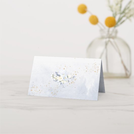 PixDezines H2 Blue Hydrangeas Alabaster Rozen Plaatskaartje (Achterkant)