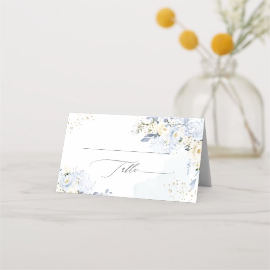 PixDezines H2 Blue Hydrangeas Alabaster Rozen Plaatskaartje (Voorkant)