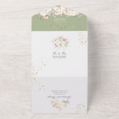 PixDezines H2 Blush Alabaster Cream-Rozen All In One Uitnodiging (Buitenkant)