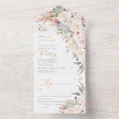 PixDezines H2 Blush Alabaster Cream-Rozen All In One Uitnodiging (Binnen)