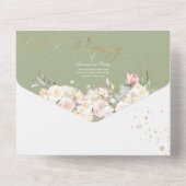 PixDezines H2 Blush Alabaster Cream-Rozen All In One Uitnodiging (Achterkant)