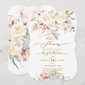 PixDezines H2 Blush Alabaster Rozen Bruidsborrel  Kaart (Voorkant / Achterkant)