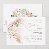 PixDezines H2 Blush Alabaster Rozen Bruiloft Feest Save The Date (Voorkant / Achterkant)