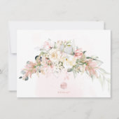 PixDezines H2 Blush Alabaster Rozen Bruiloft Feest Save The Date (Achterkant)
