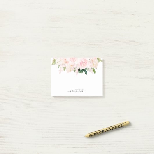 PixDezines H2 Blush Anthuriums Rozen Peonies Post-it® Notes (Op bureau)