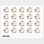 PixDezines  H2 Blush Bourgogne Flowers Ronde Sticker (Vel)