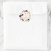 PixDezines  H2 Blush Bourgogne Flowers Ronde Sticker (Tas)