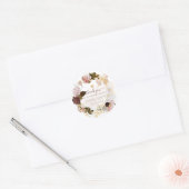 PixDezines  H2 Blush Bourgogne Flowers Ronde Sticker (Envelop)