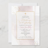 PixDezines H2 Blush Christening+2nd Birthday Invit Kaart (Voorkant)