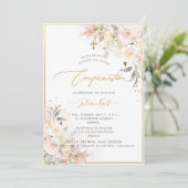 PixDezines H2 Blush Crème Rozen Bevestiging Kaart (Staand voorkant)