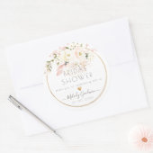 PixDezines H2 Blush Crème Rozen Blad Ronde Sticker (Envelop)