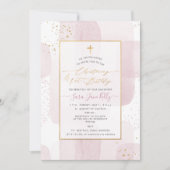 PixDezines H2 Blush doop+1e verjaardag Kaart (Voorkant)