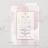 PixDezines H2 Blush doop+1e verjaardag Kaart (Voorkant / Achterkant)