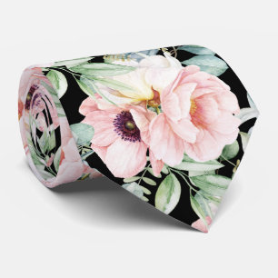 PixDezines H2 Blush Peonies Anemonies Eucalyptus N Stropdas