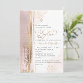 PixDezines H2 Blush Pink Baptisme Kaart (Staand voorkant)