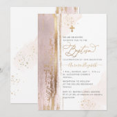 PixDezines H2 Blush Pink Baptisme Kaart (Voorkant / Achterkant)