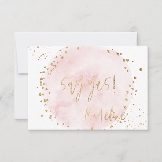 PixDezines H2 Blush Pink Cotton Snoep Mitzvah RSVP Kaart (Voorkant)