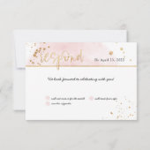 PixDezines H2 Blush Pink Cotton Snoep Mitzvah RSVP Kaart (Achterkant)