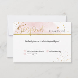 PixDezines H2 Blush Pink Cotton Snoep Mitzvah RSVP Kaart