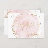 PixDezines H2 Blush Pink Gold Bat Mitzvah RSVP Inv Kaart (Voorkant / Achterkant)