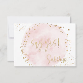 PixDezines H2 Blush Pink Gold Bat Mitzvah RSVP Inv Kaart