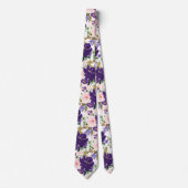 PixDezines H2 Blush Roze Paarse Bloemen Stropdas (Voorkant)