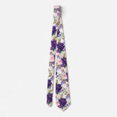 PixDezines H2 Blush Roze Paarse Bloemen Stropdas (Achterkant)
