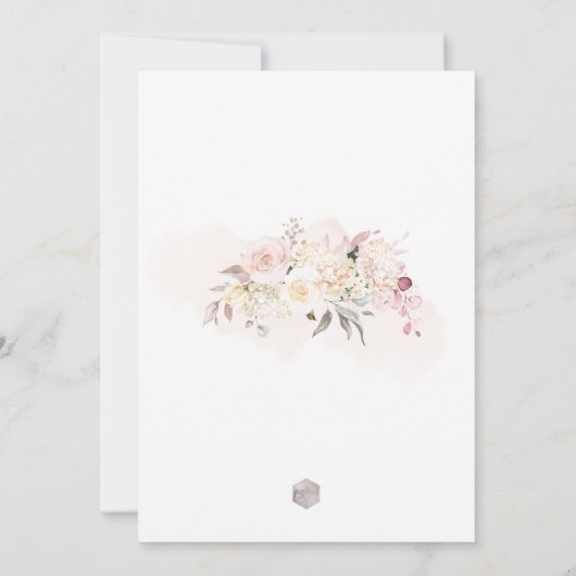 PixDezines H2 Blush Rozen Bat Mitzvah Kaart (Achterkant)