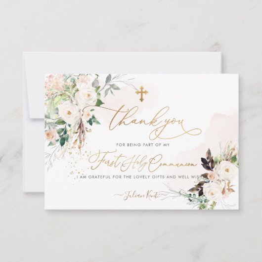 PixDezines H2 Blush Rozen Bedankkaart (Voorkant)