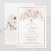 PixDezines H2 Blush Rozen Doop Kaart (Voorkant / Achterkant)
