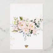 PixDezines H2 Blush Rozen Eerste Heilige Communie Folie Uitnodiging (Achterkant)