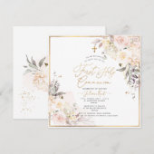 PixDezines H2 Blush Rozen Eerste Heilige Communie Kaart (Voorkant / Achterkant)