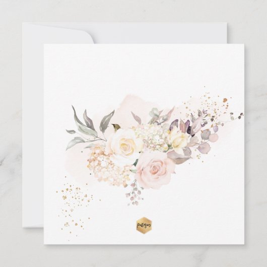 PixDezines H2 Blush Rozen Eerste Heilige Communie Kaart (Achterkant)