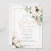 PixDezines H2 Blush Rozen Eerste Heilige Communie Kaart (Voorkant)