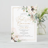 PixDezines H2 Blush Rozen Eerste Heilige Communie Kaart (Staand voorkant)