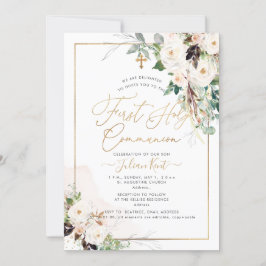 PixDezines H2 Blush Rozen Eerste Heilige Communie Kaart