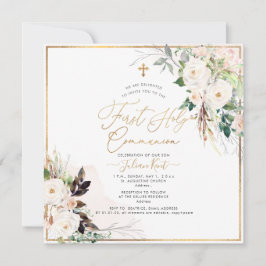 PixDezines H2 Blush Rozen Eerste Heilige Communie Kaart