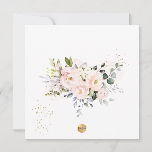 PixDezines H2 Blush Rozen Eerste Heilige Communie Kaart (Achterkant)